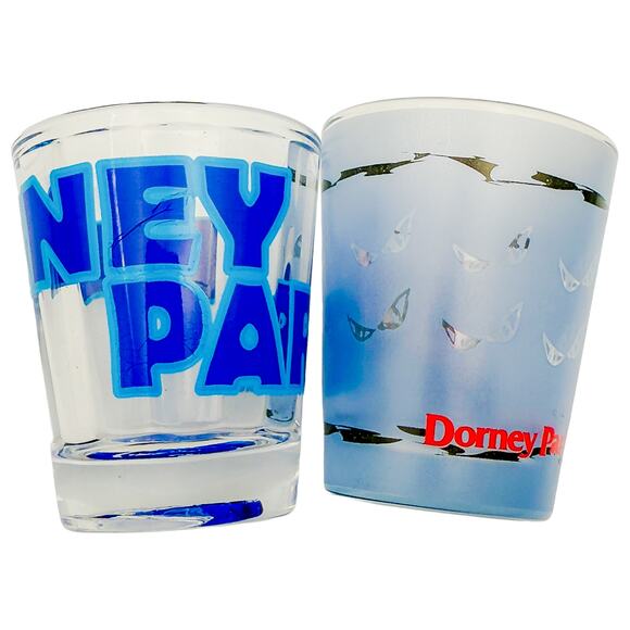 Dorney Park Amusement Theme Park Steel Force Set of 2 Souvenir Shot Glasses - Picture 4 of 4